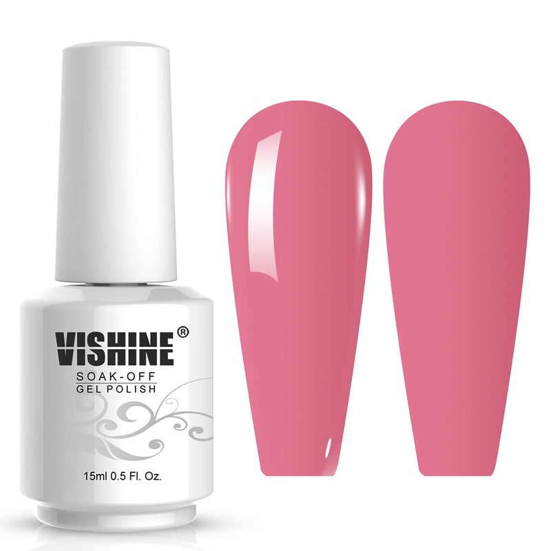 Vishine Soak Off UV LED Gel Polish Lacquer Nail Art Manicure Varnish 15ml Rose Shadow (1058) - Image 1